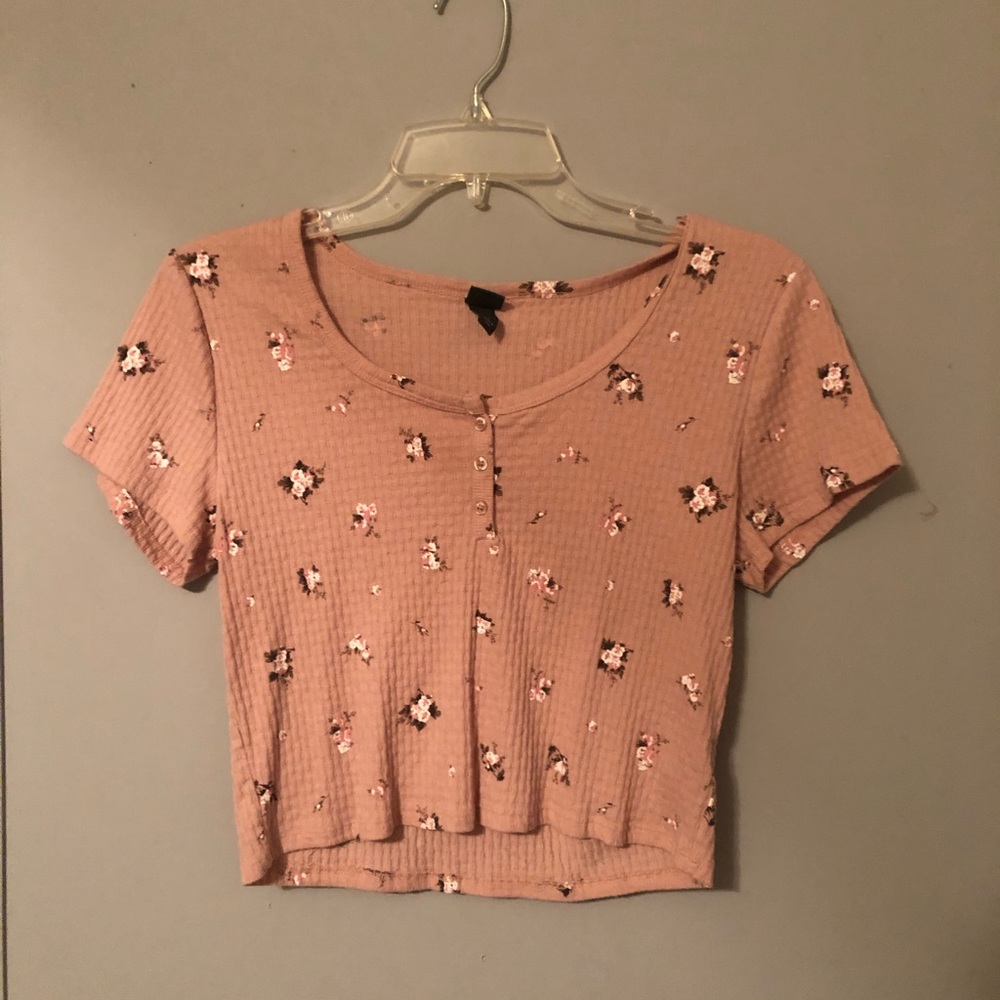 Pink shirt with flowers